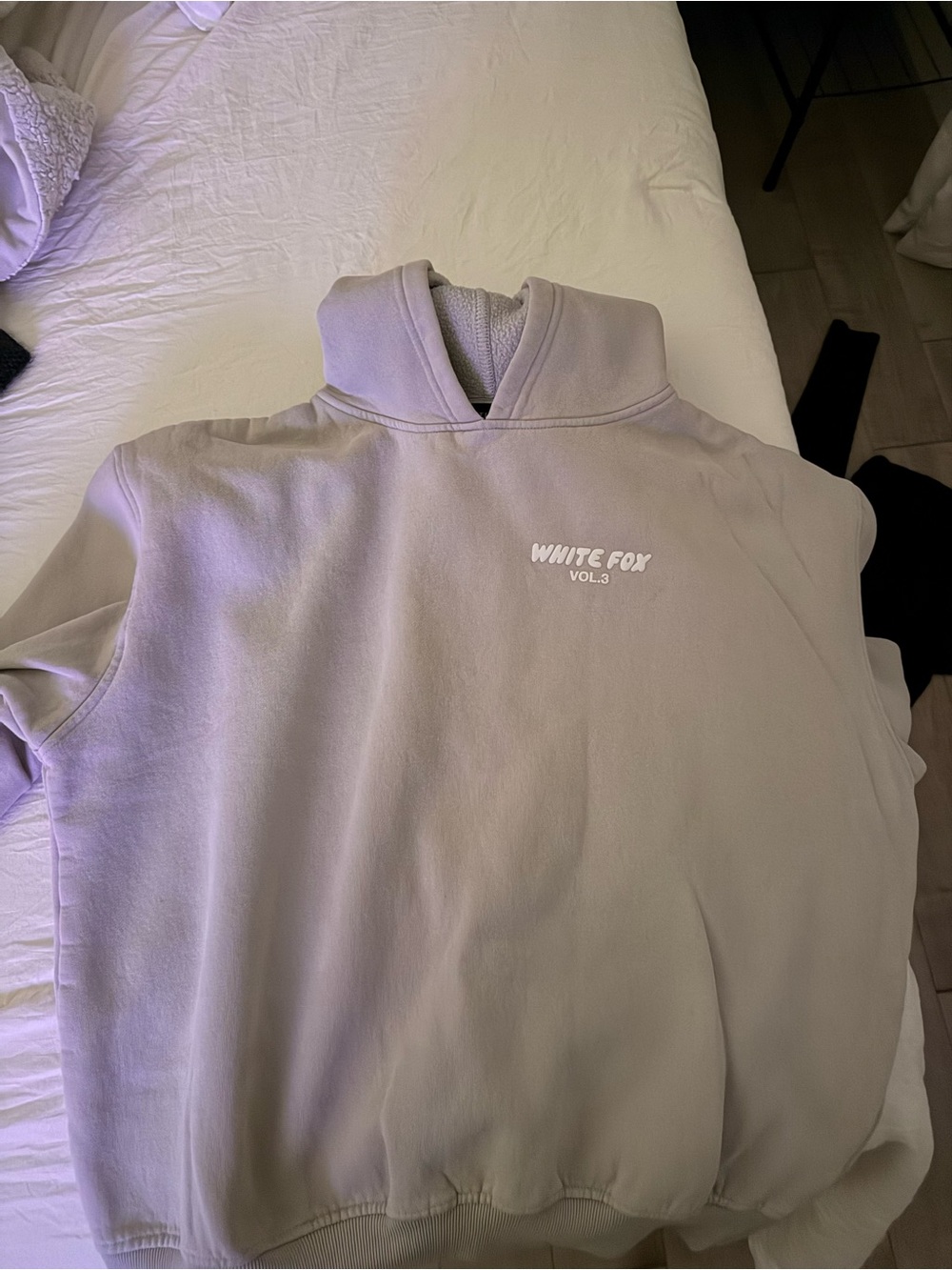 White Fox Boutique Hoodie Sweatshirt in Light Taupe